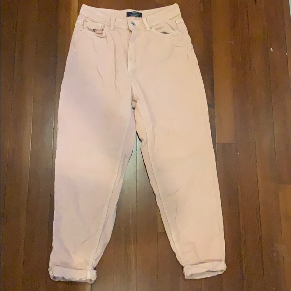 Pink corduroy bershka pants